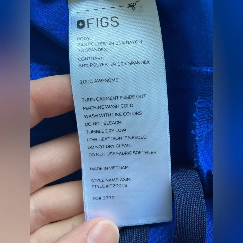 Figs Axim Cargo Scrub Pants Royal Blue Men Size L/S